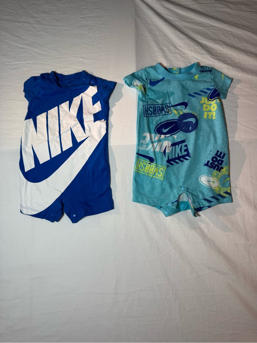 Nike Infant Short-Sleeve Romper Duo - Royal Blue & Teal